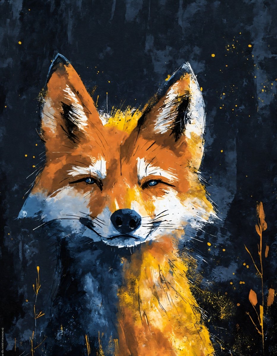 Alpha red fox portrait - Art print - Poster - Ever colorful