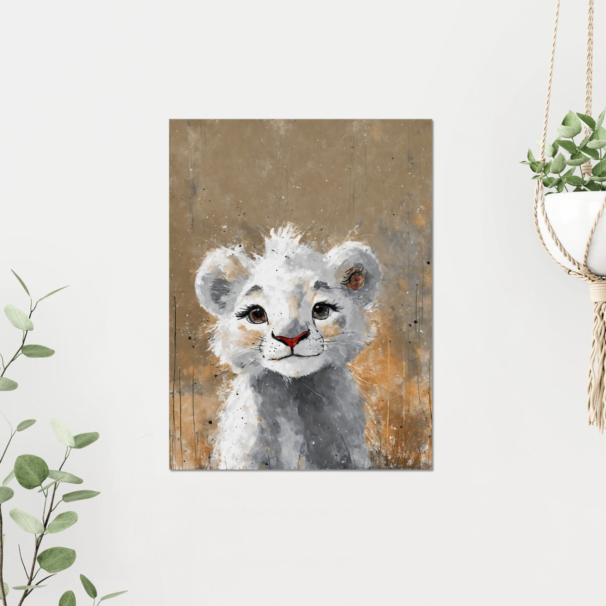 Baby white lion portrait - Art print - Poster - Ever colorful