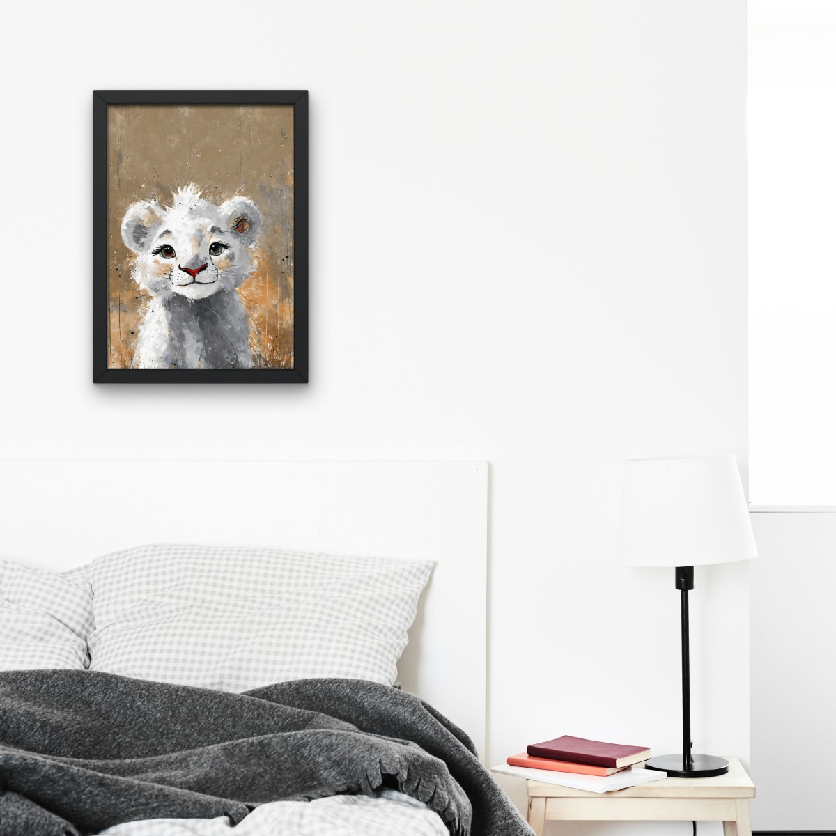 Baby white lion portrait - Art print - Poster - Ever colorful