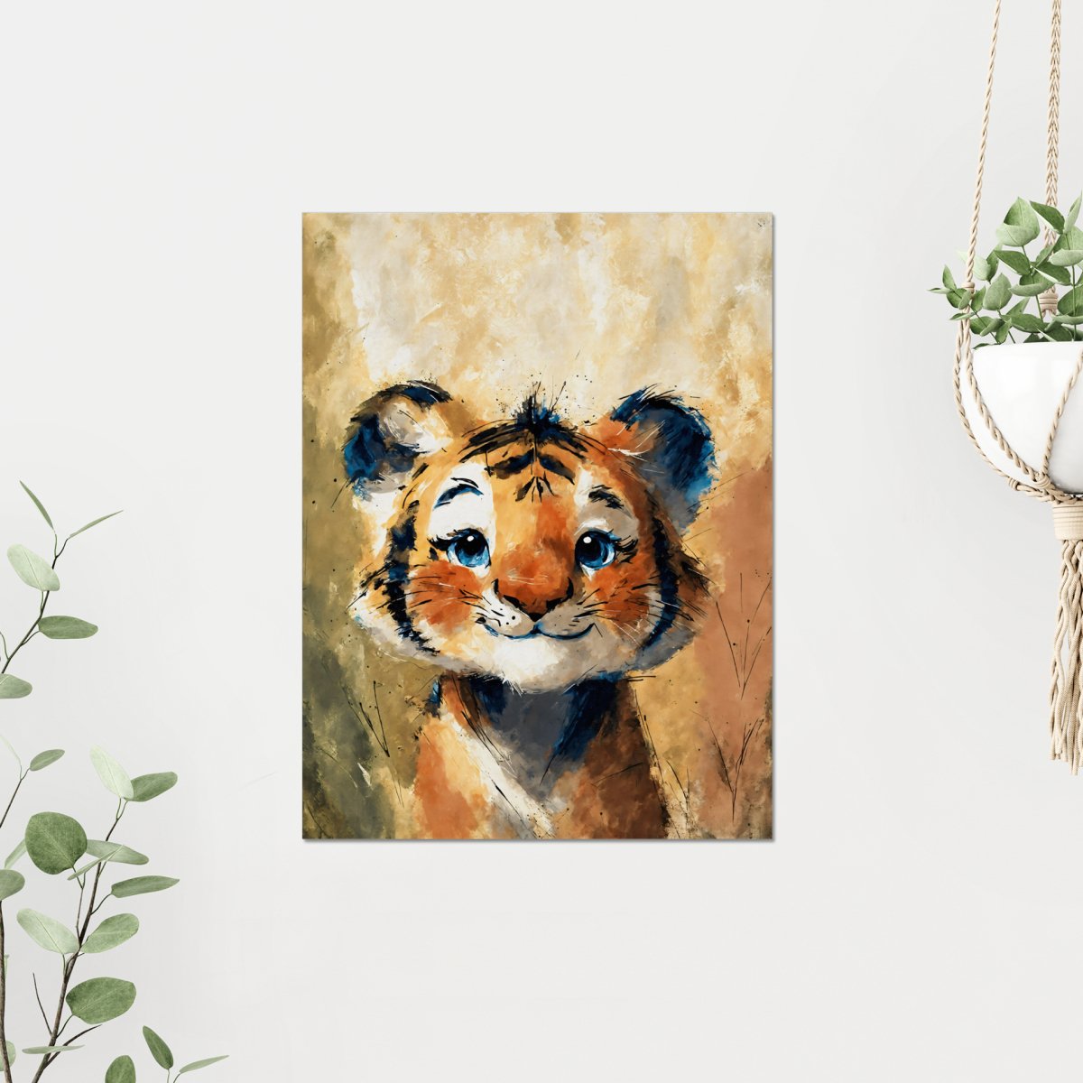 Blue - eyes baby tiger portrait - Art print - Poster - Ever colorful