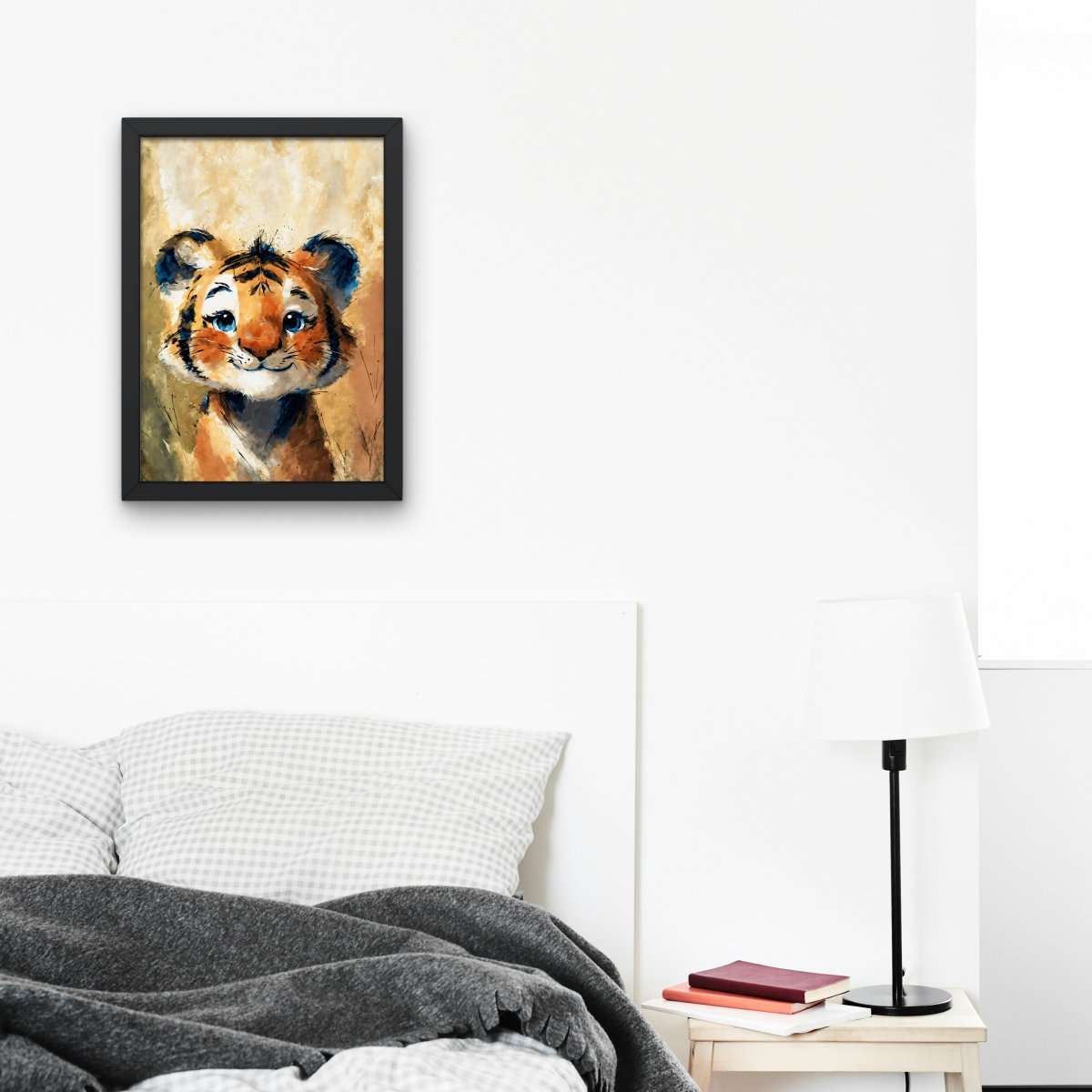 Blue - eyes baby tiger portrait - Art print - Poster - Ever colorful