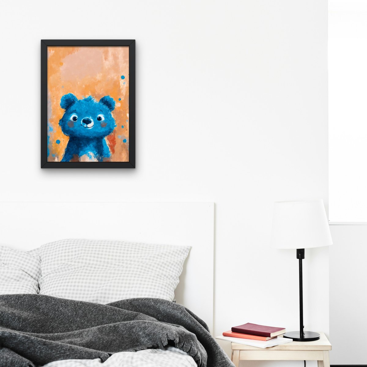 Blue teddy bear portrait - Art print - Poster - Ever colorful