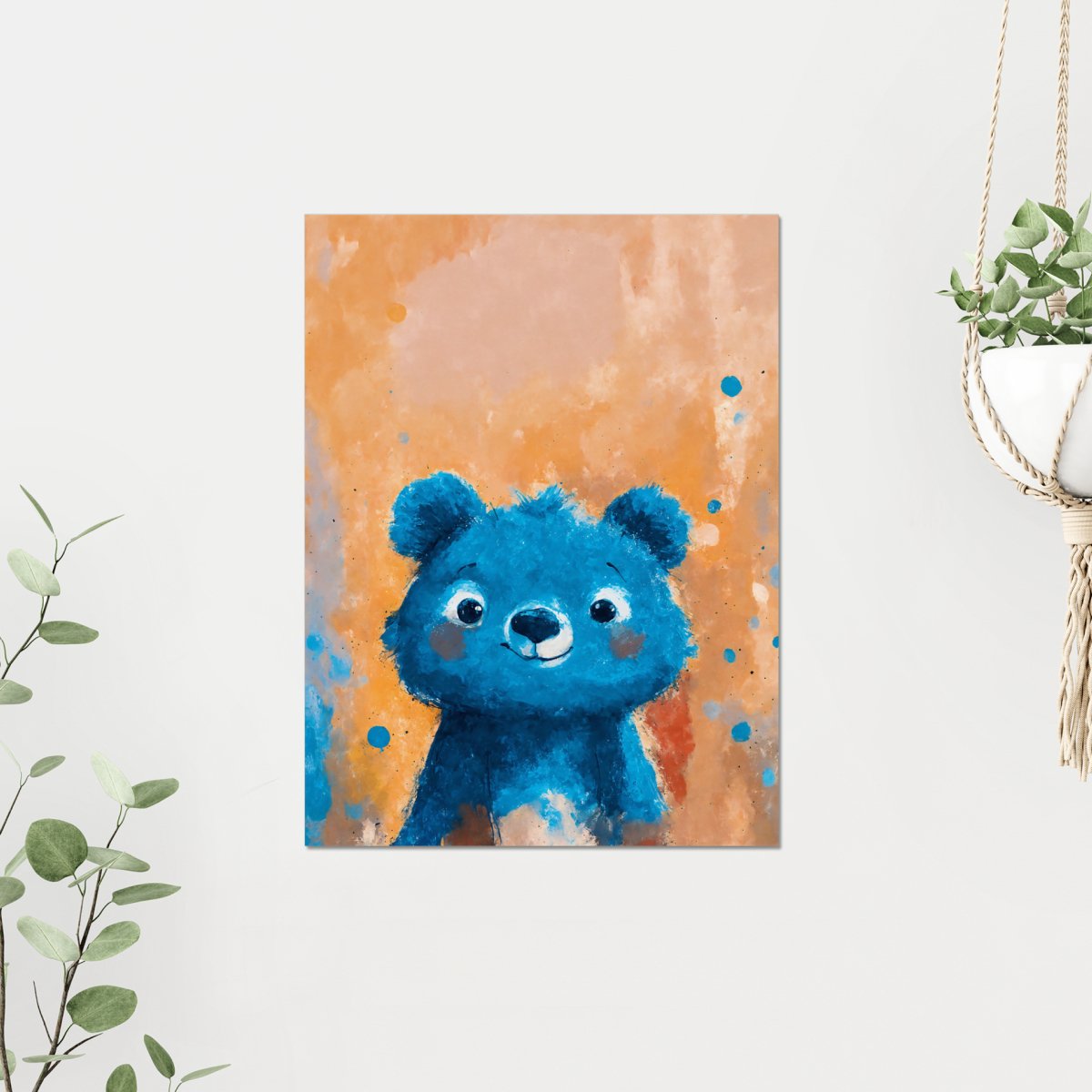 Blue teddy bear portrait - Art print - Poster - Ever colorful