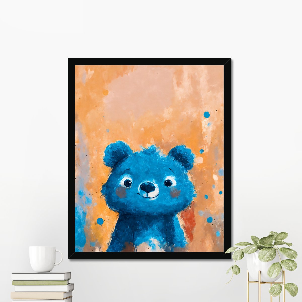 Blue teddy bear portrait - Art print - Poster - Ever colorful