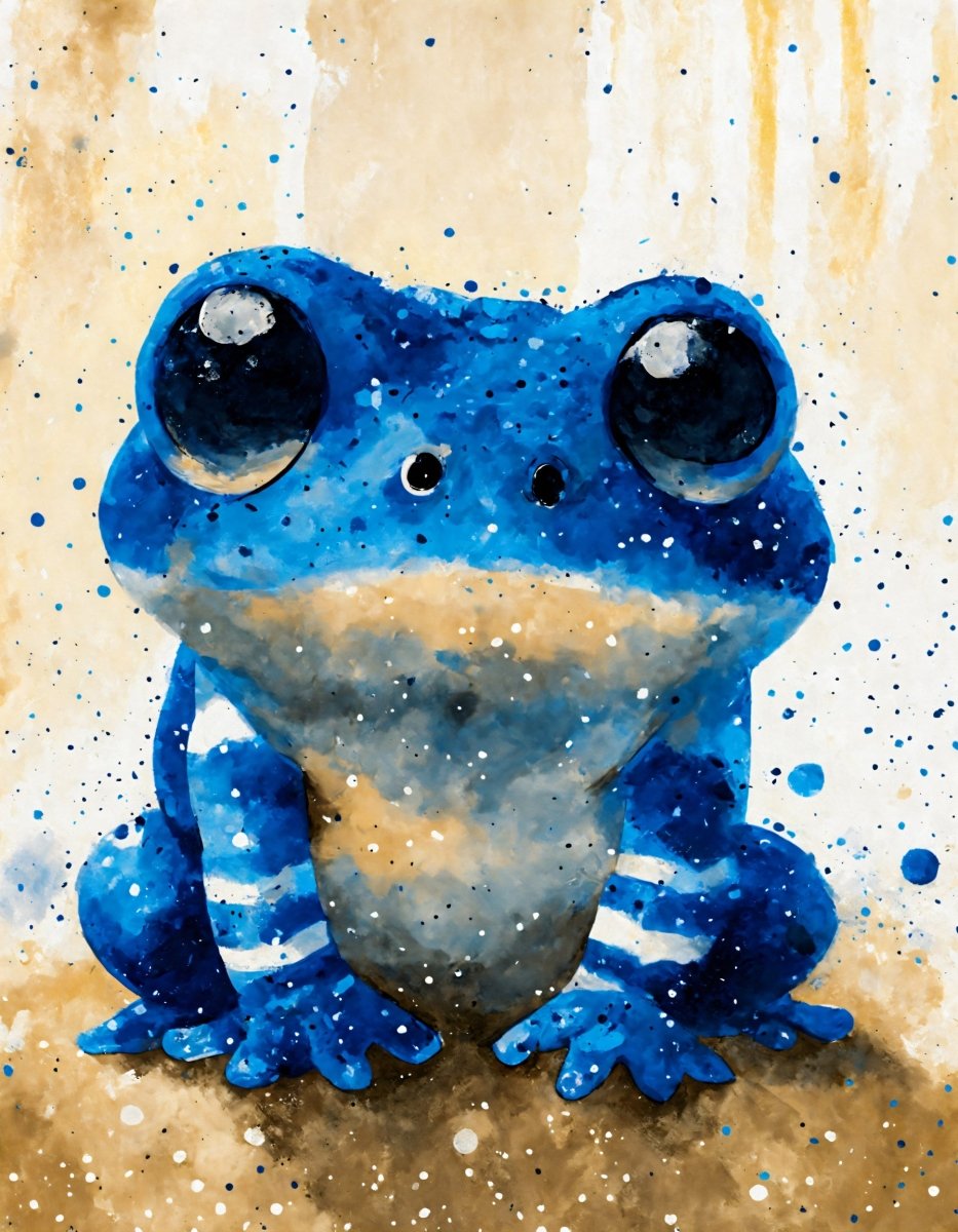 Blueberry frog portrait - Art print - Poster - Ever colorful