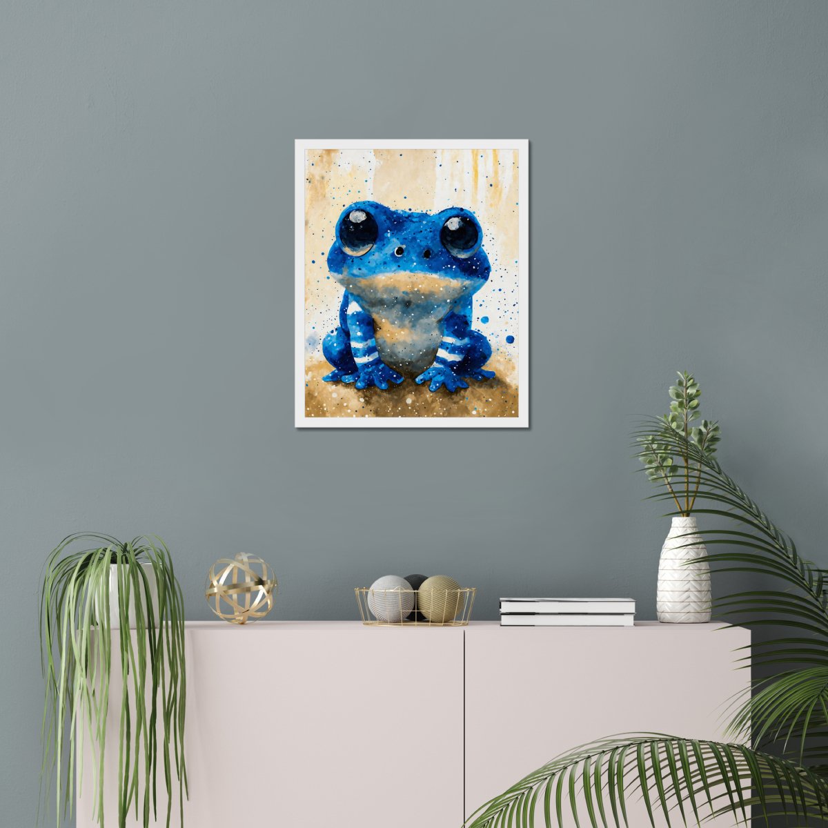 Blueberry frog portrait - Art print - Poster - Ever colorful