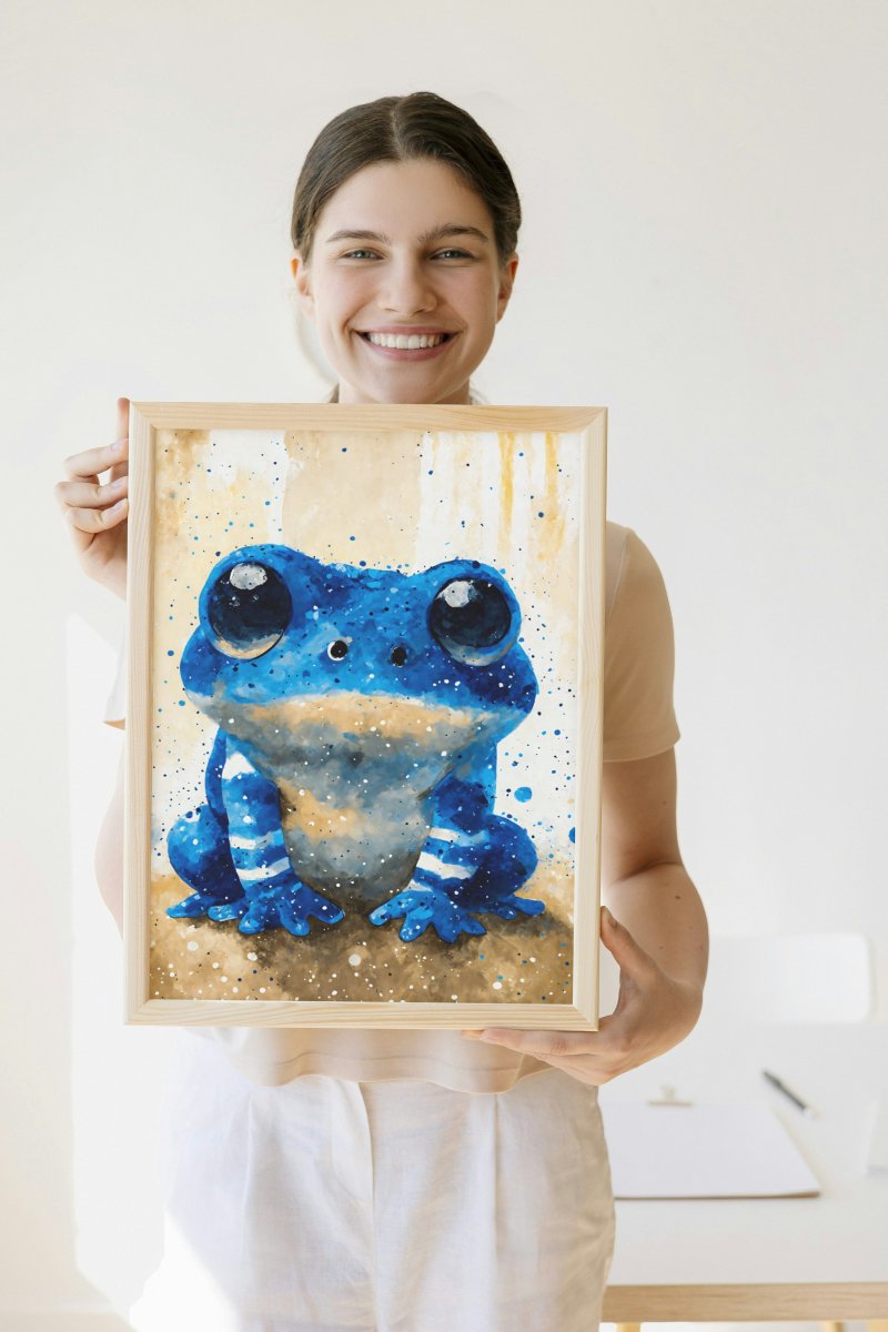 Blueberry frog portrait - Art print - Poster - Ever colorful