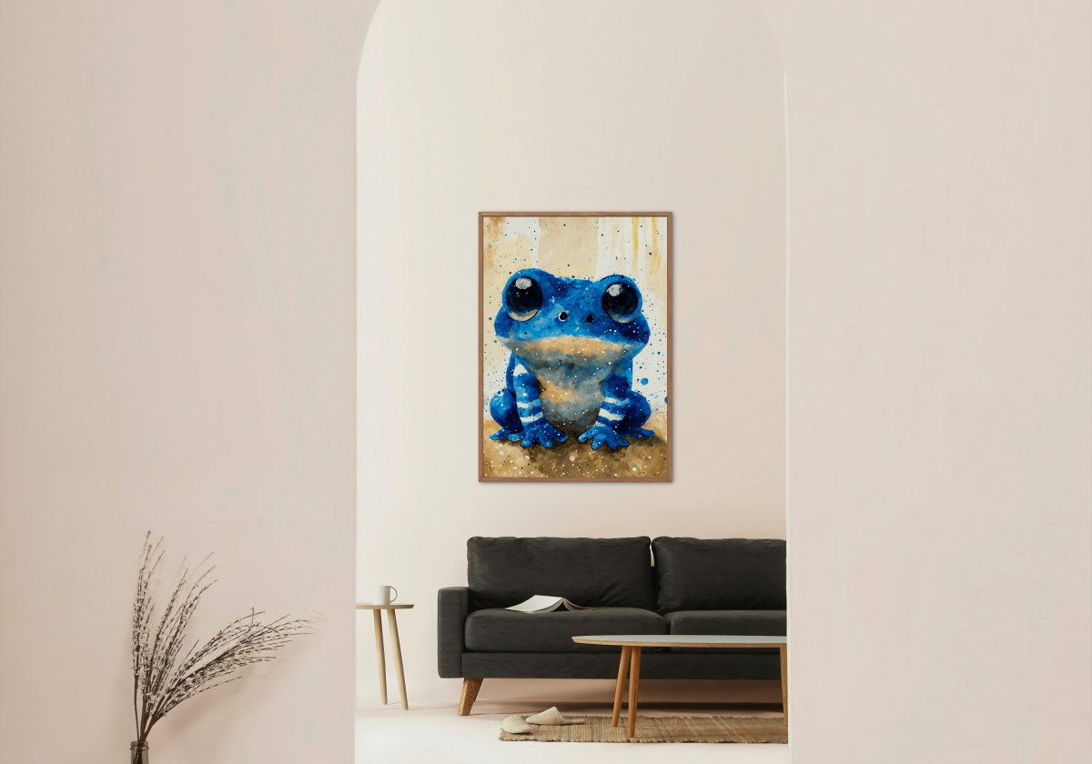 Blueberry frog portrait - Art print - Poster - Ever colorful