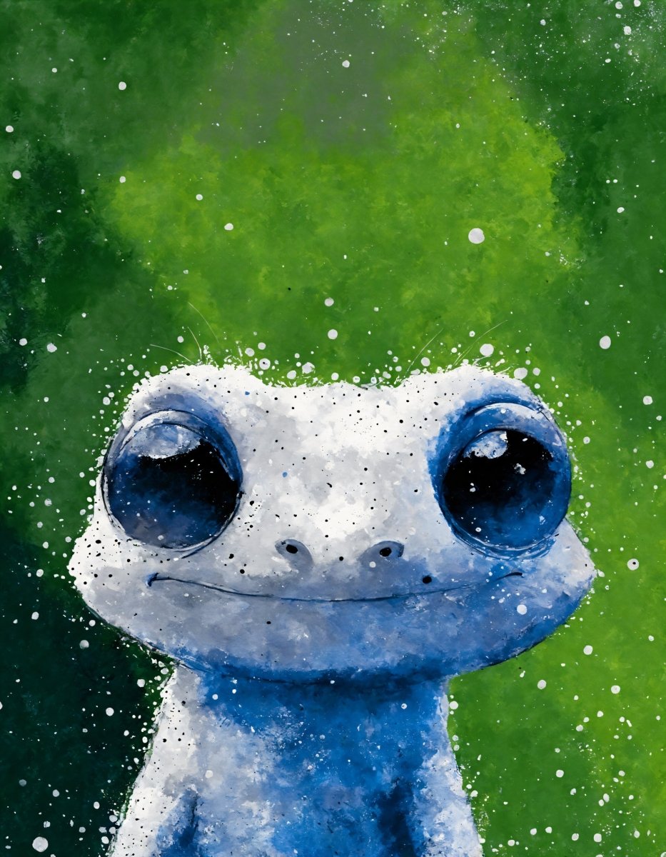 Bug eyed gecko portrait - Art print - Poster - Ever colorful