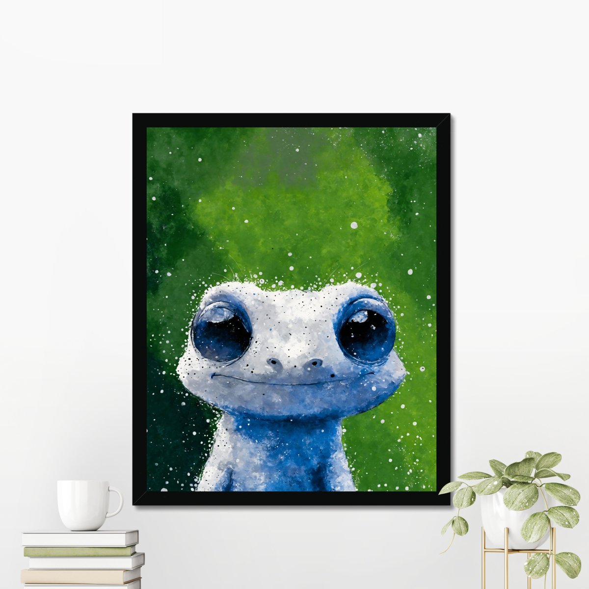 Bug eyed gecko portrait - Art print - Poster - Ever colorful