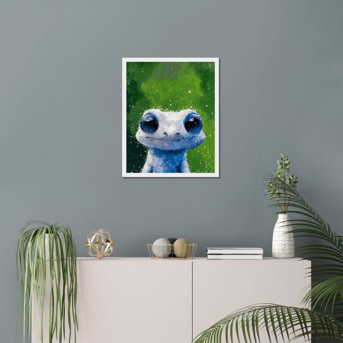 Bug eyed gecko portrait - Art print - Poster - Ever colorful