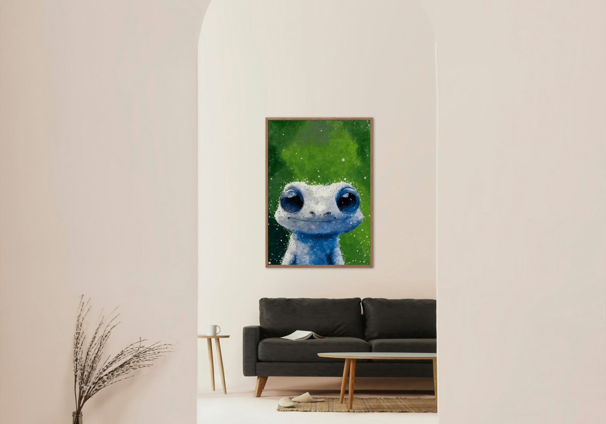 Bug eyed gecko portrait - Art print - Poster - Ever colorful