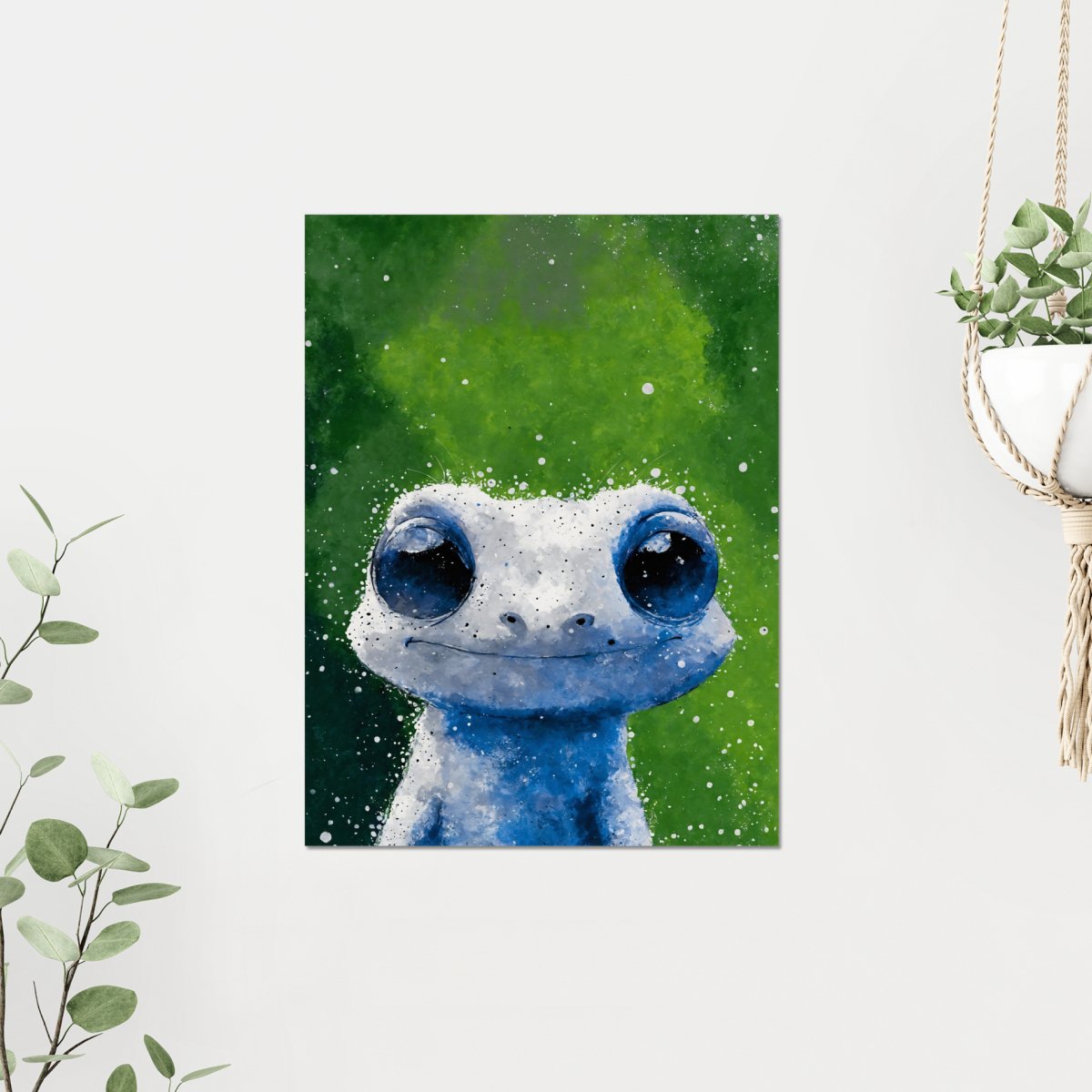 Bug eyed gecko portrait - Art print - Poster - Ever colorful