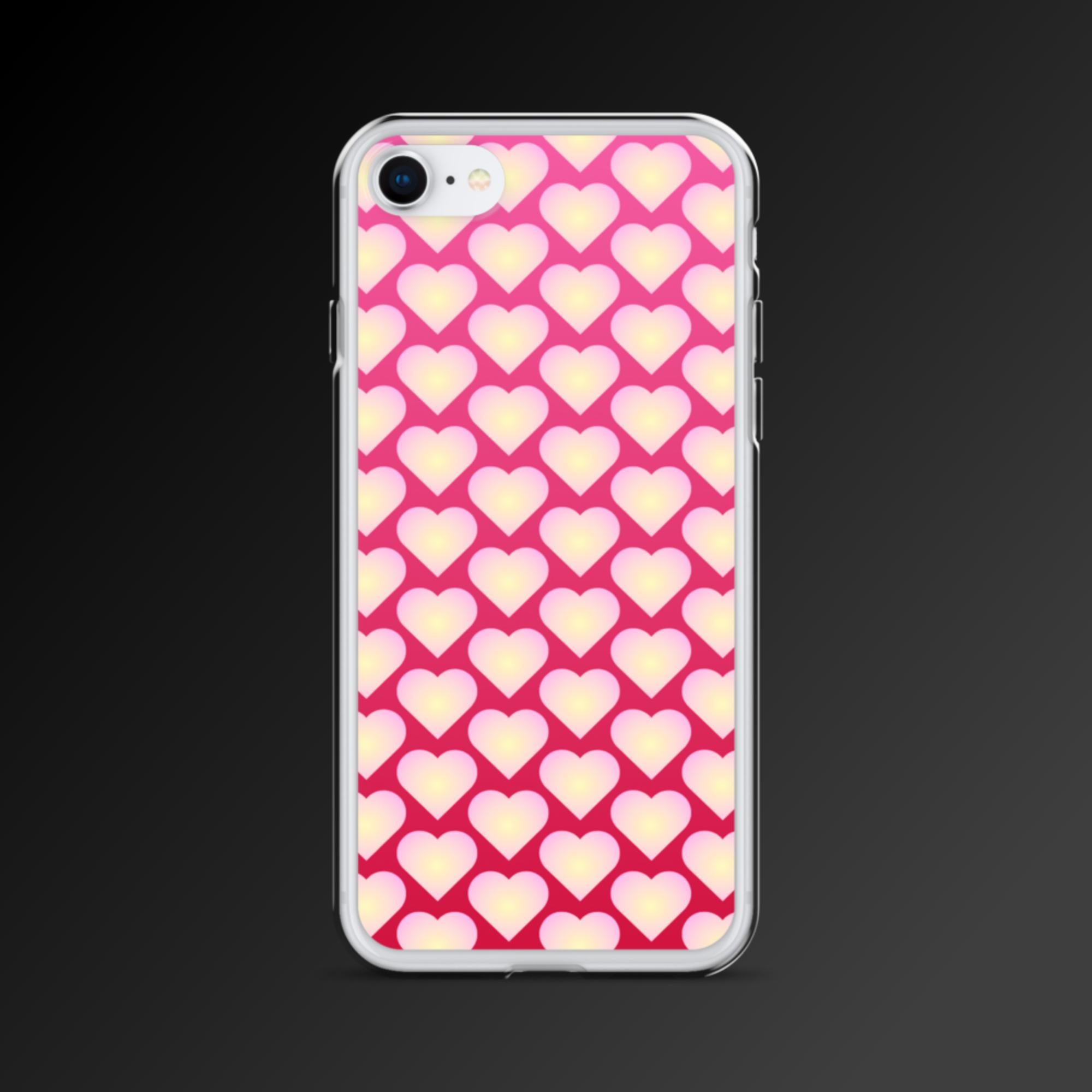 "White hearts pattern" clear iphone case