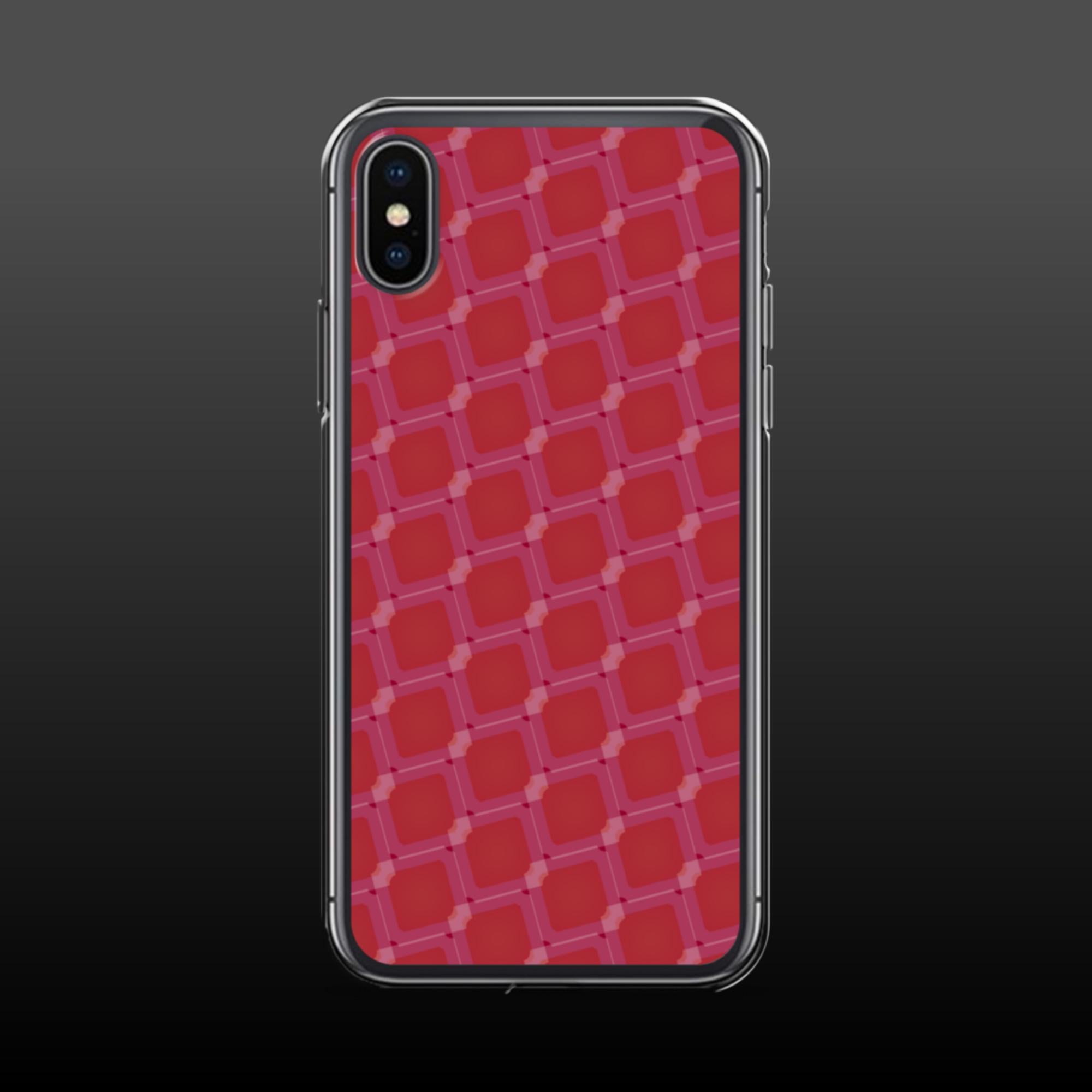 "Crimson diamonds pattern" clear iphone case