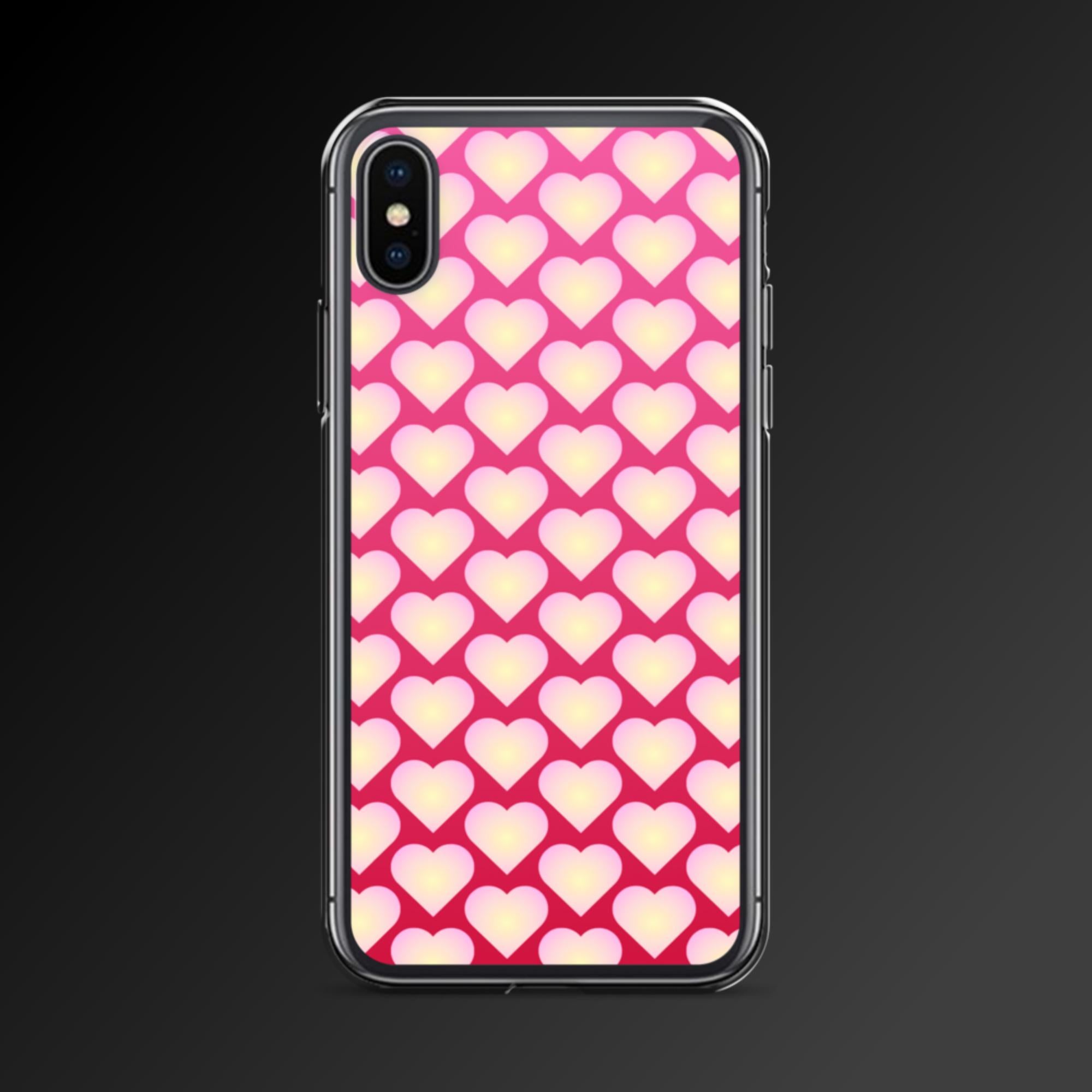 "White hearts pattern" clear iphone case