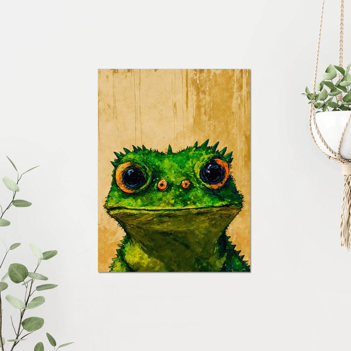 Comical lizard stare portrait - Art print - Poster - Ever colorful