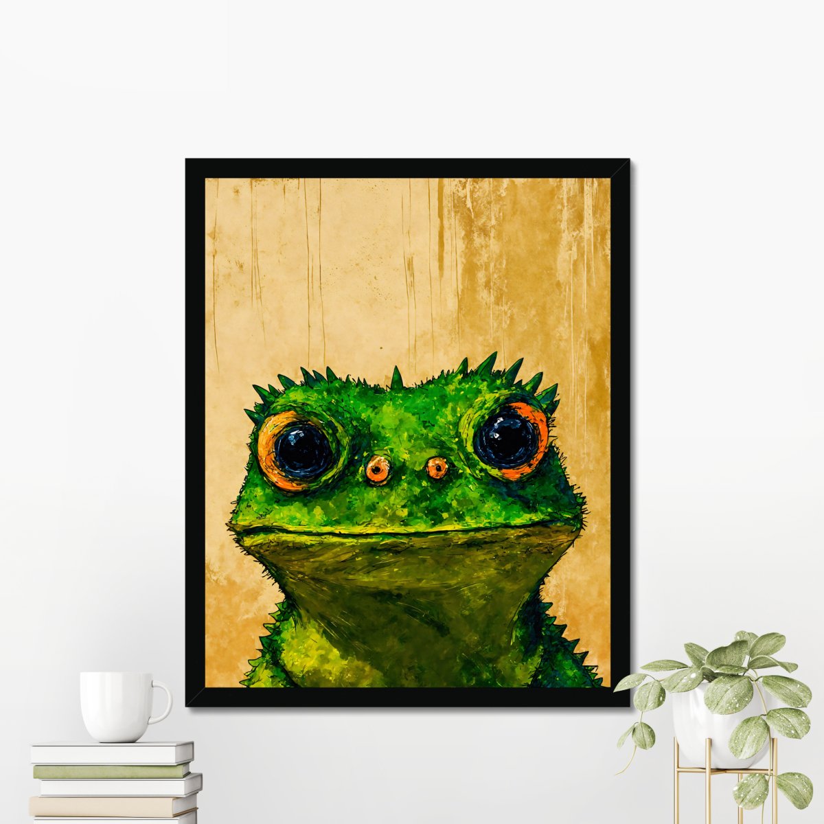 Comical lizard stare portrait - Art print - Poster - Ever colorful