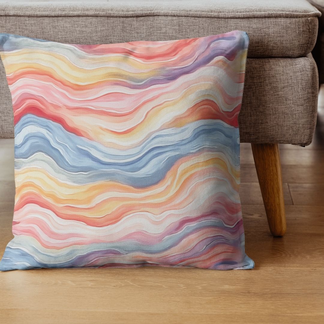 Cushion Cover - Abstract Fluid Wavy Lines - Pillow - Ever colorful