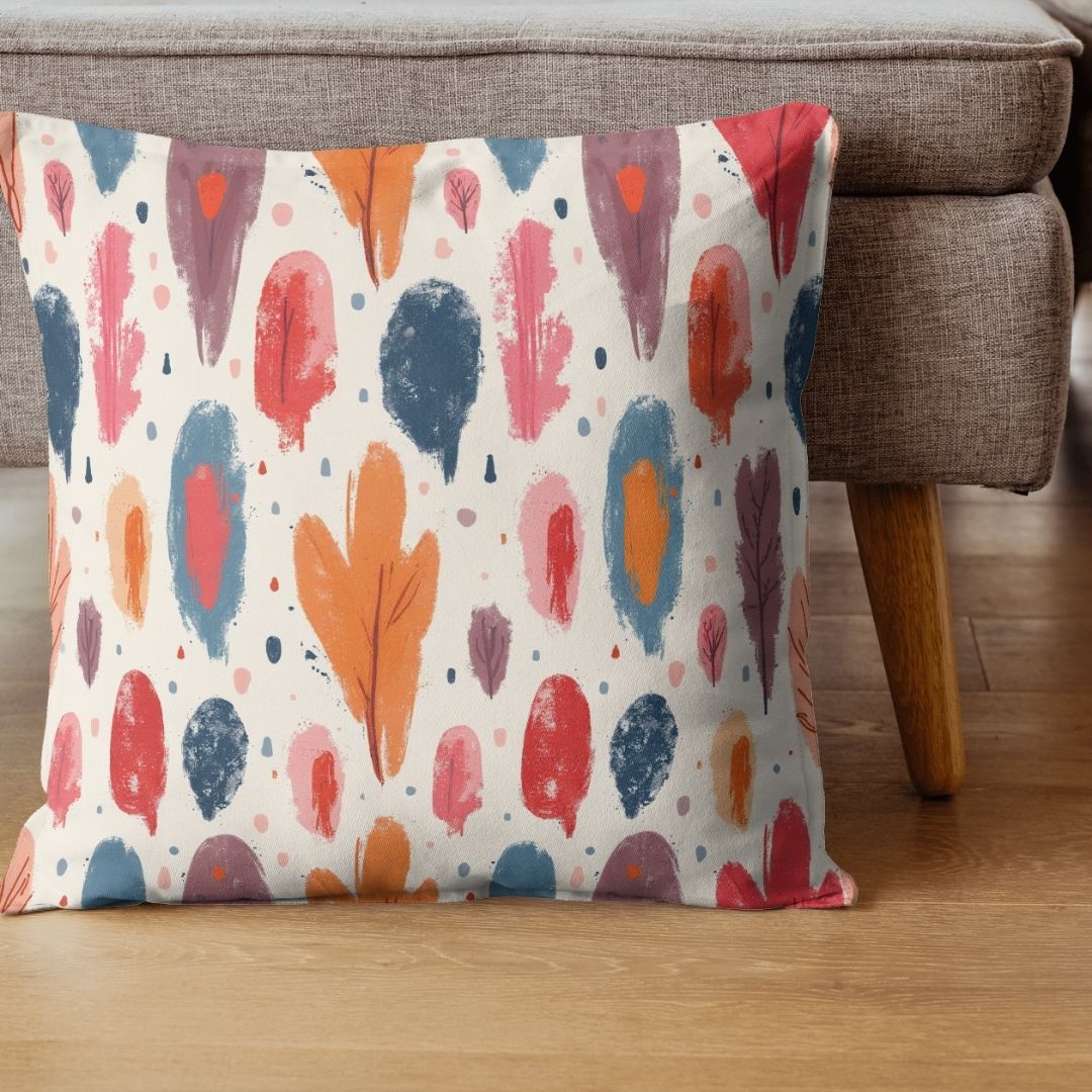 Cushion Cover - Abstract Modern Boho Leaf - Pillow - Ever colorful