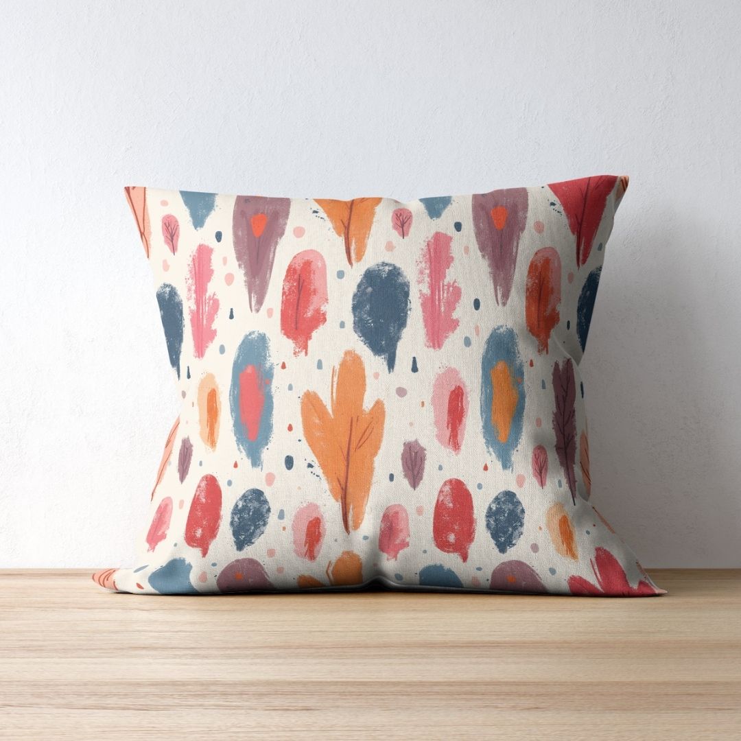 Cushion Cover - Abstract Modern Boho Leaf - Pillow - Ever colorful