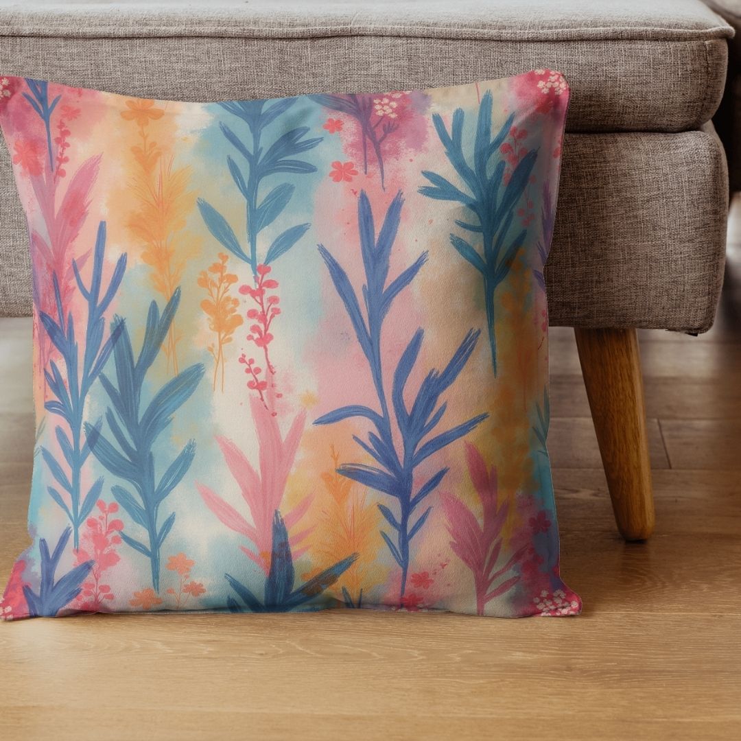 Cushion Cover - Abstract Watercolor Plant Texture - Pillow - Ever colorful