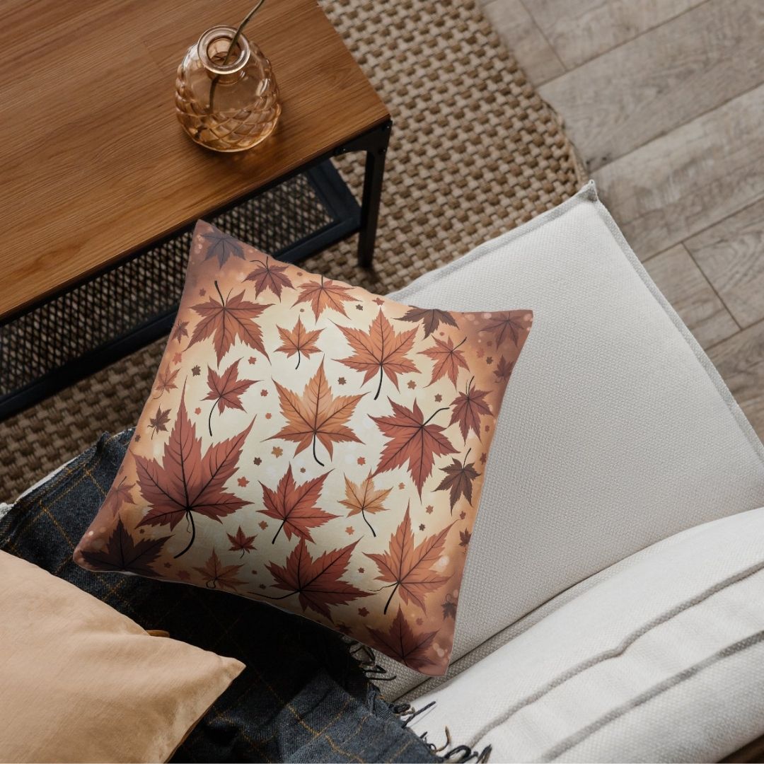 Cushion Cover - Autumn Maple Leaf Pattern - Pillow - Ever colorful