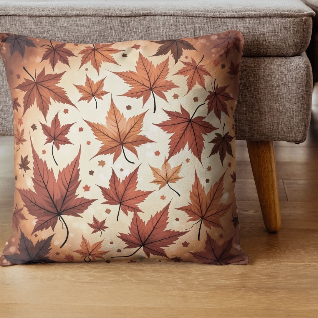 Cushion Cover - Autumn Maple Leaf Pattern - Pillow - Ever colorful