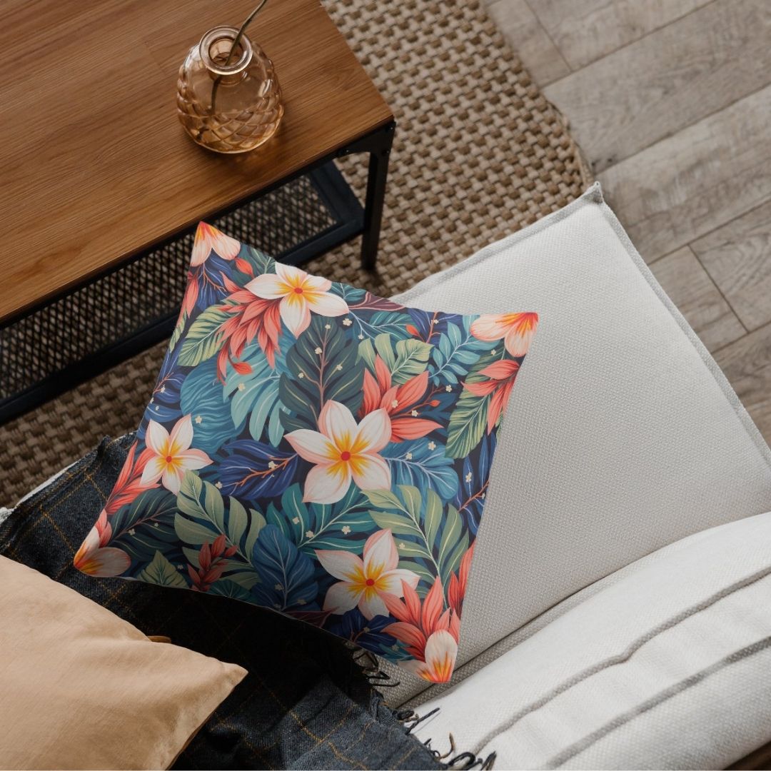 Cushion Cover - Exotic Tropical Floral Style - Pillow - Ever colorful