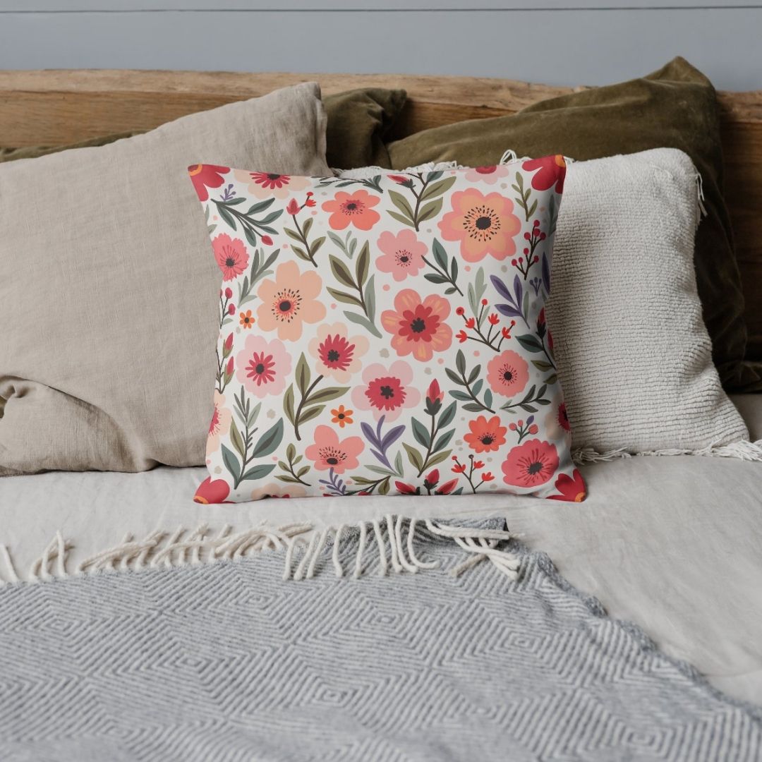 Cushion Cover - Garden Inspired Botanical Bloom - Pillow - Ever colorful