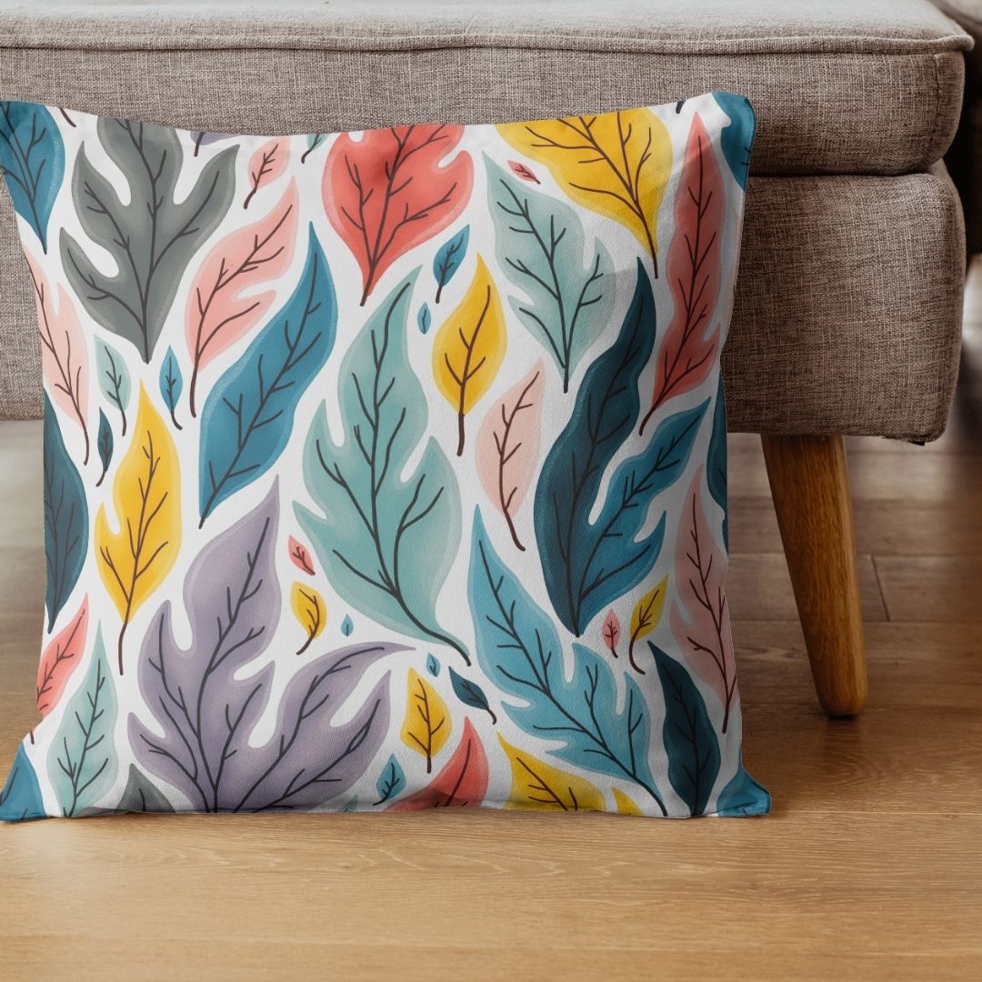 Cushion Cover - Modern Botanical Leaf Pattern - Pillow - Ever colorful