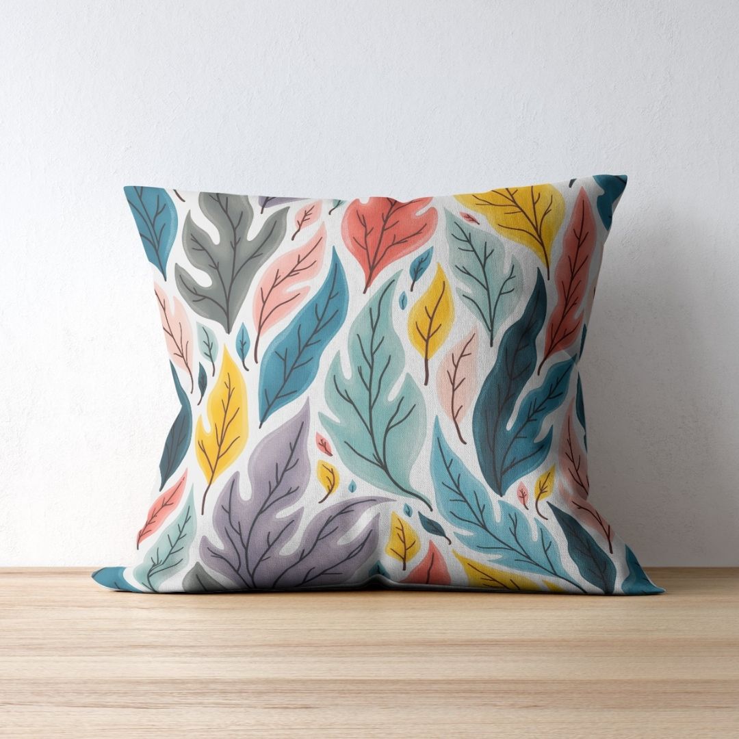 Cushion Cover - Modern Botanical Leaf Pattern - Pillow - Ever colorful