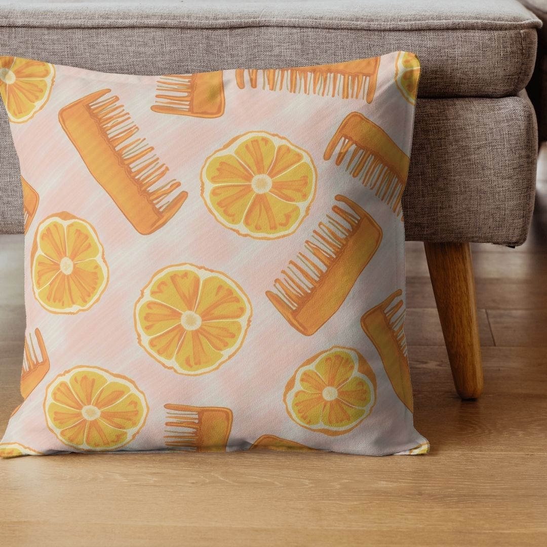 Cushion Cover - Orange Comb Modern Pattern - Pillow - Ever colorful