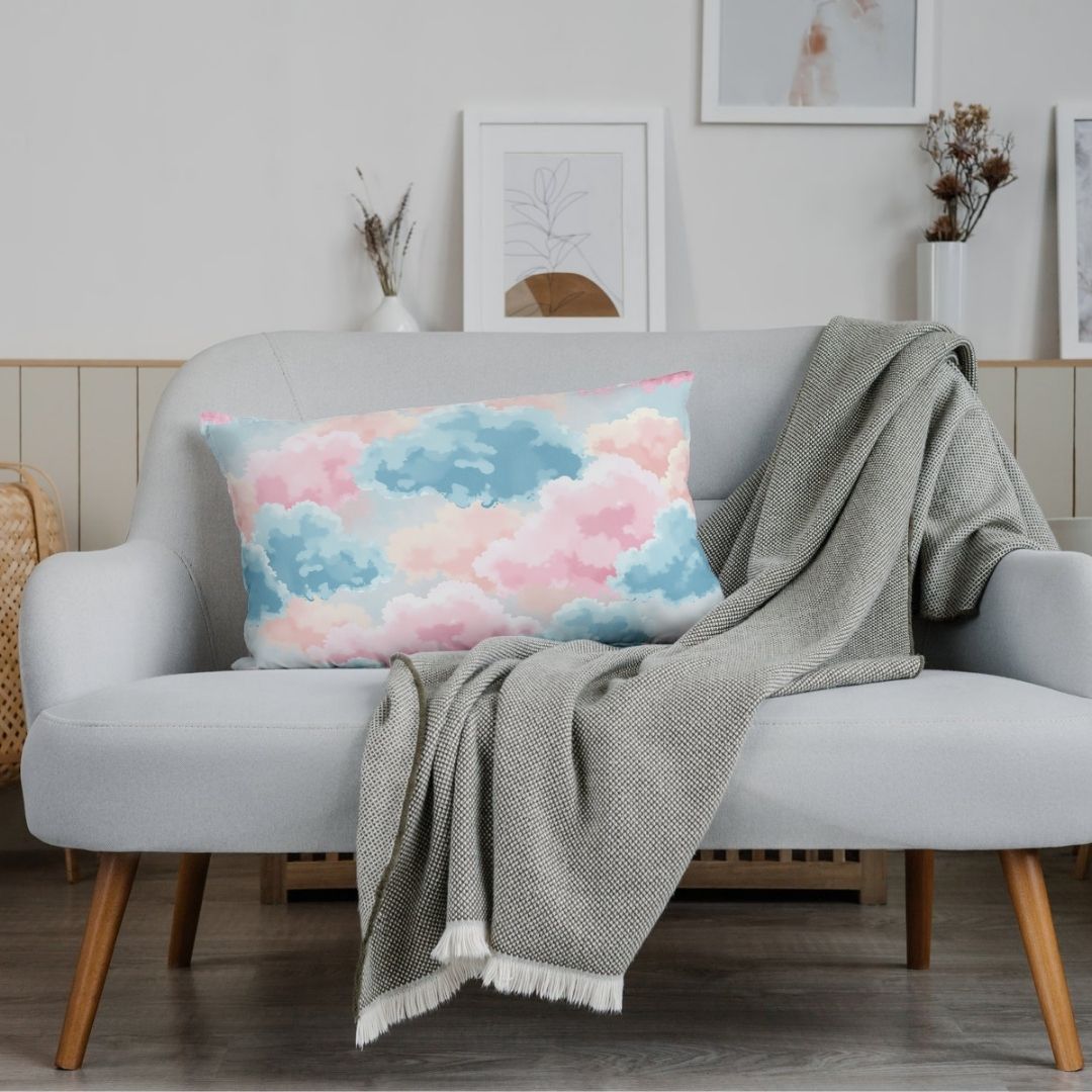 Cushion Cover - Pastel Pink Cloud Pattern - Pillow - Ever colorful