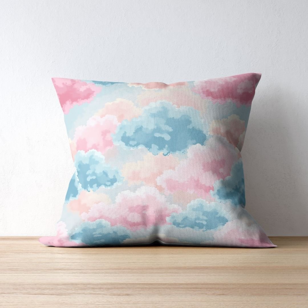 Cushion Cover - Pastel Pink Cloud Pattern - Pillow - Ever colorful