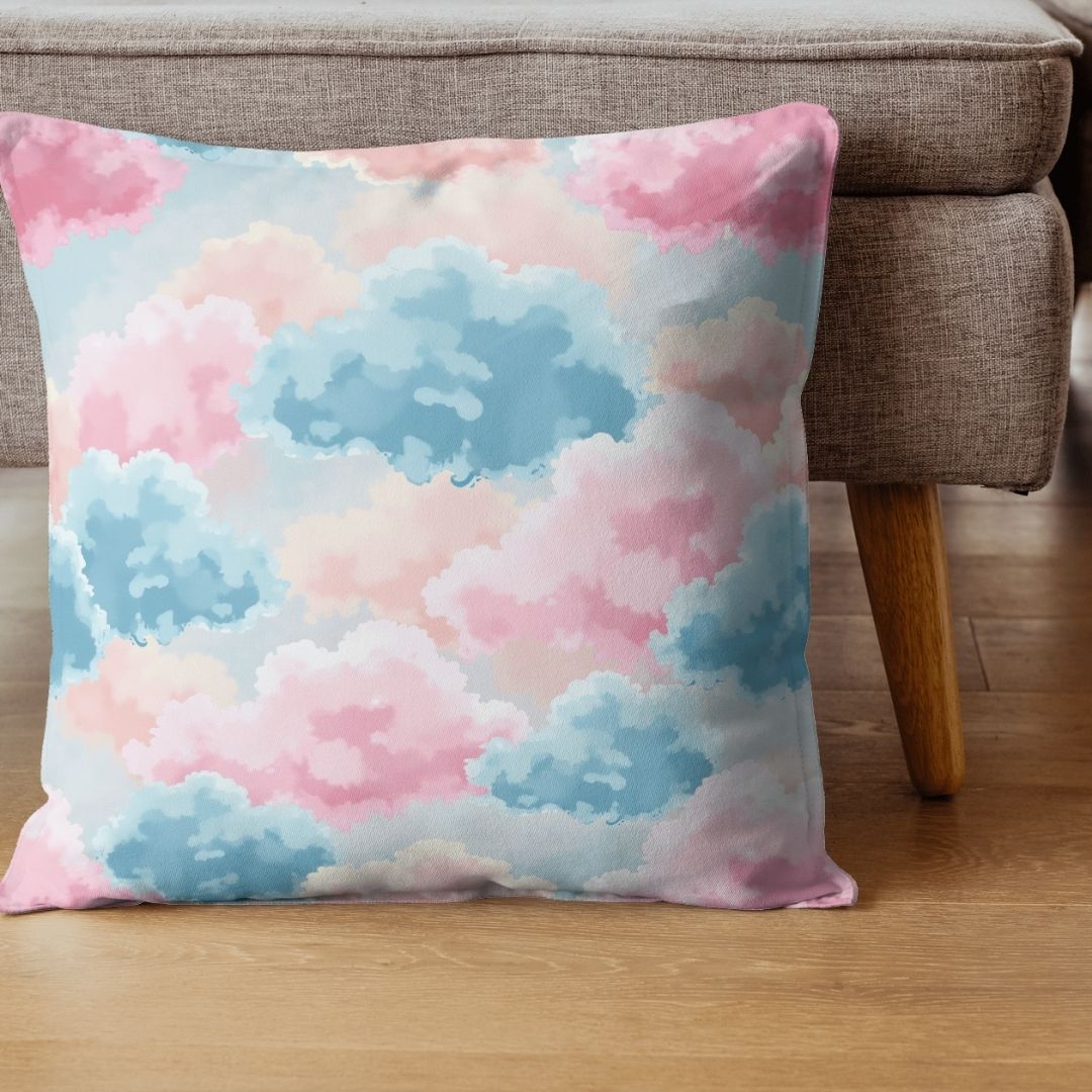 Cushion Cover - Pastel Pink Cloud Pattern - Pillow - Ever colorful