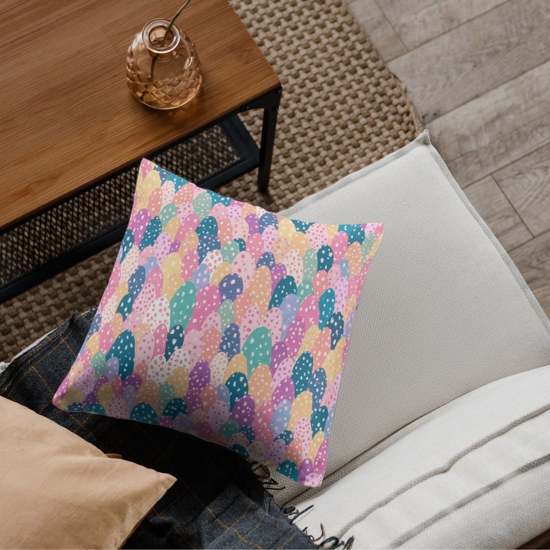 Cushion Cover - Pastel Polka Dot Abstract - Pillow - Ever colorful