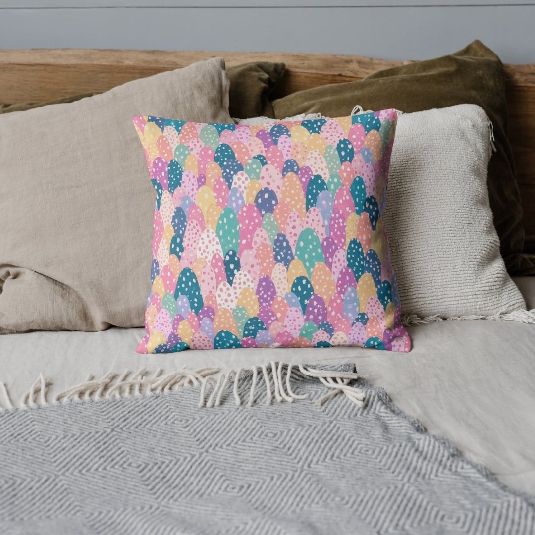 Cushion Cover - Pastel Polka Dot Abstract - Pillow - Ever colorful