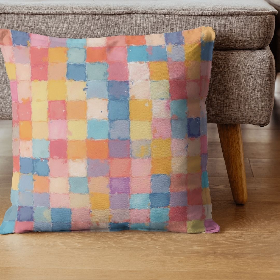 Cushion Cover - Pixelated Square Tile Texture - Pillow - Ever colorful