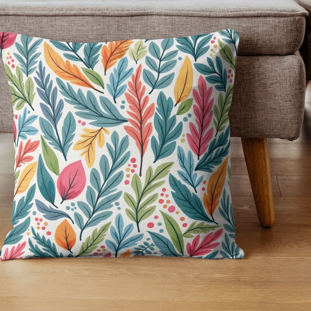 Cushion Cover - Retro Botanical Fern Leaf - Pillow - Ever colorful