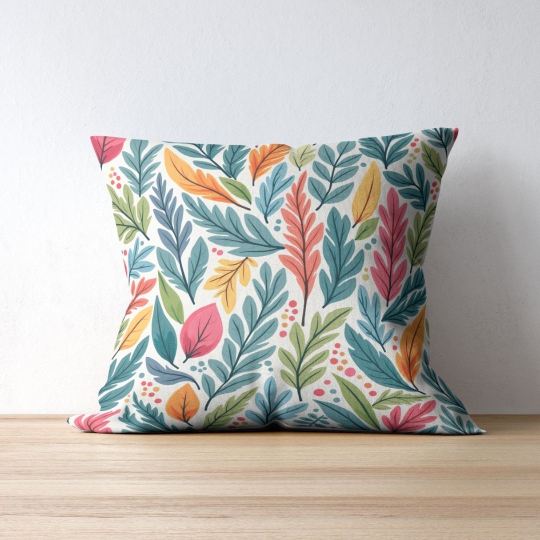 Cushion Cover - Retro Botanical Fern Leaf - Pillow - Ever colorful