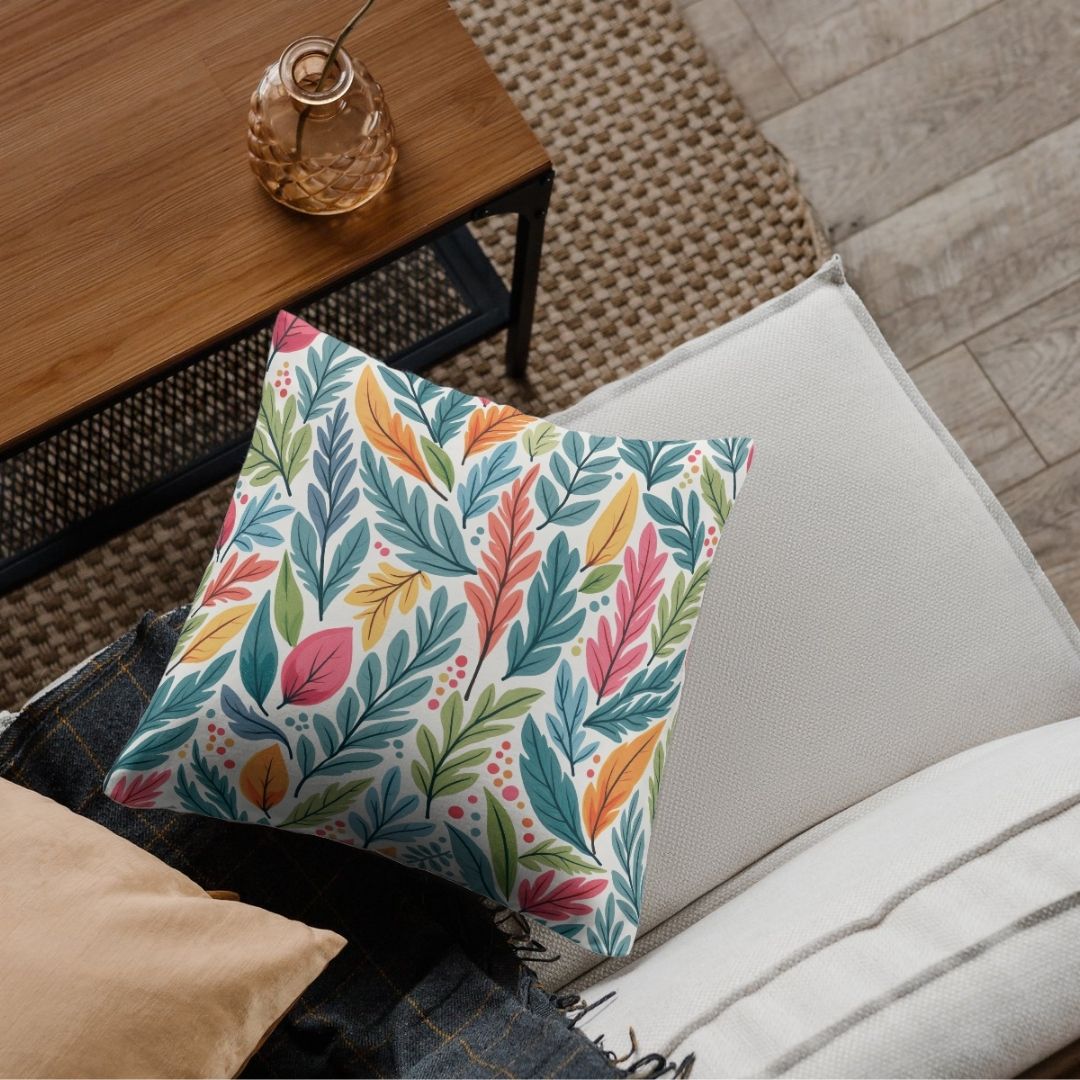 Cushion Cover - Retro Botanical Fern Leaf - Pillow - Ever colorful