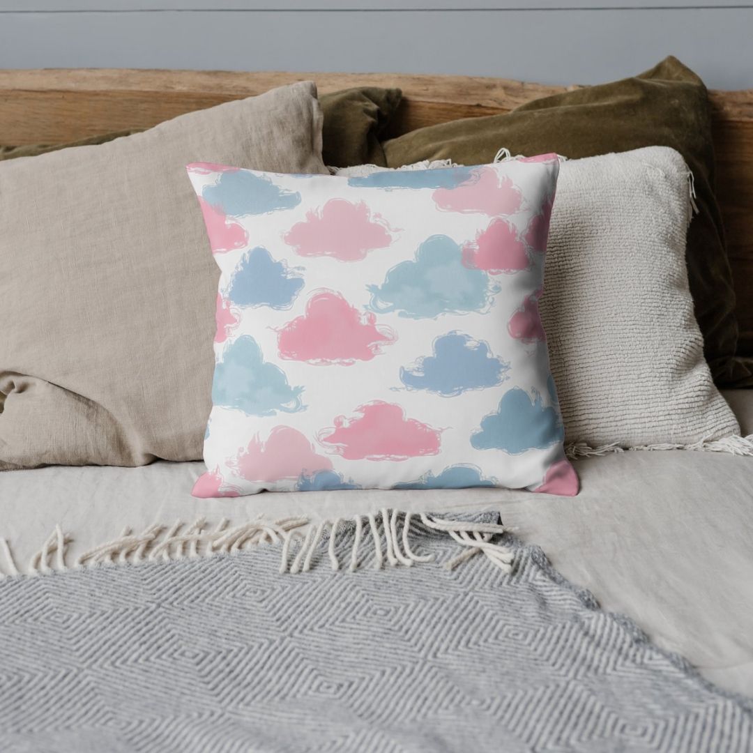 Cushion Cover - Soft Pastel Cloudscape Pattern - Pillow - Ever colorful