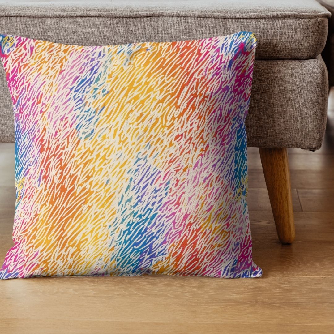 Cushion Cover - Textured Iridescent Hatchmark Spectrum - Pillow - Ever colorful