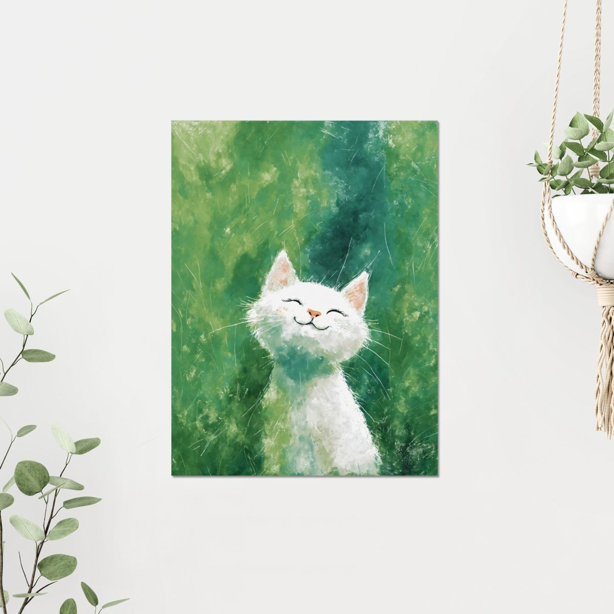 Dreamy white kitten portrait - Art print - Poster - Ever colorful