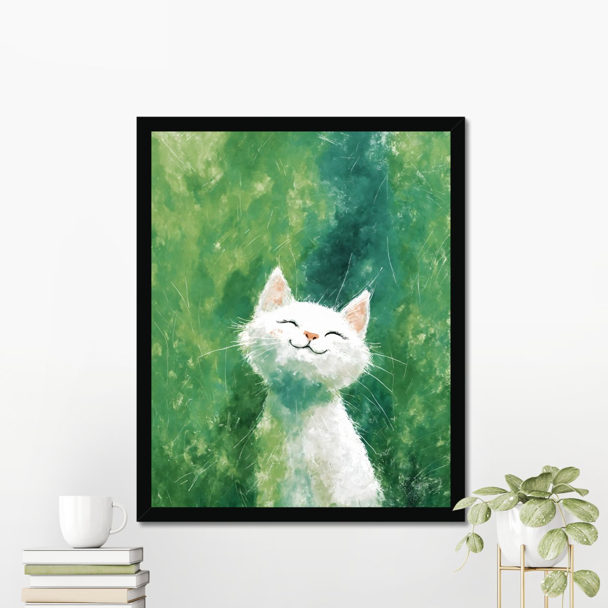 Dreamy white kitten portrait - Art print - Poster - Ever colorful