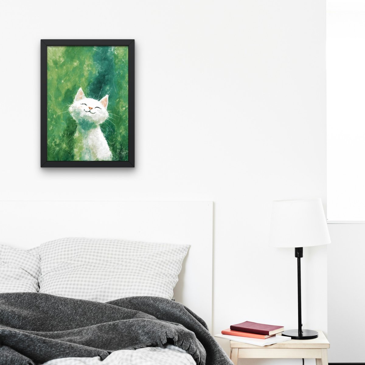 Dreamy white kitten portrait - Art print - Poster - Ever colorful