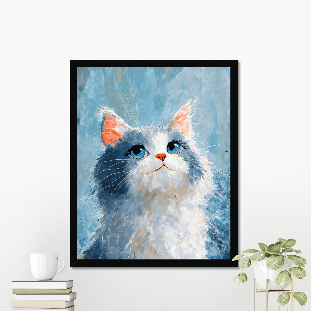 Fluffy kitty stare portrait - Art print - Poster - Ever colorful