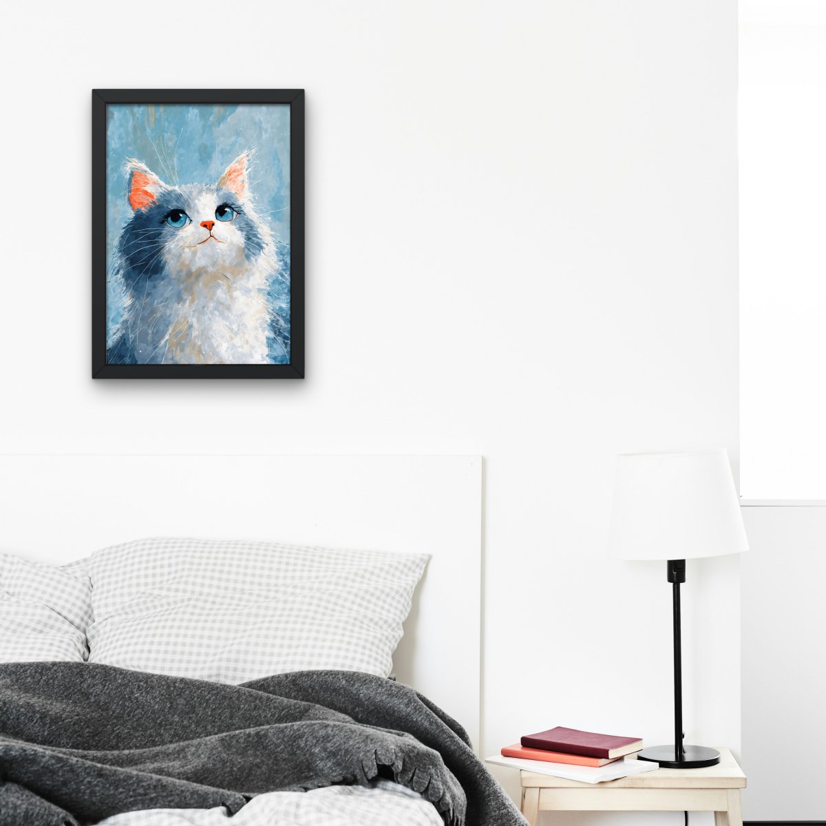 Fluffy kitty stare portrait - Art print - Poster - Ever colorful