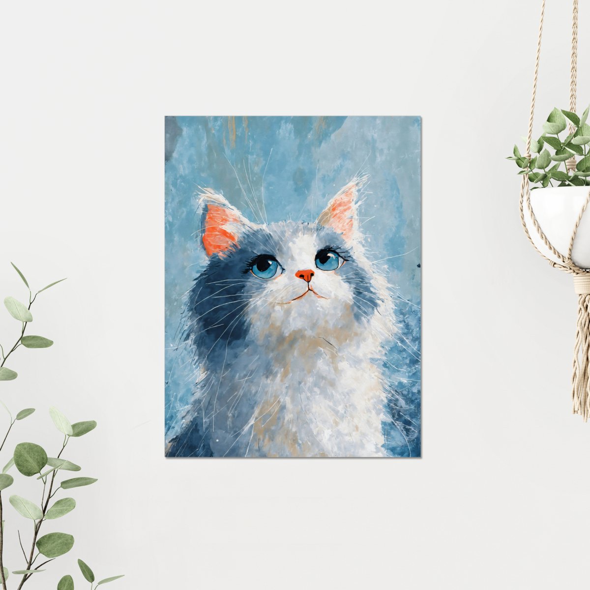 Fluffy kitty stare portrait - Art print - Poster - Ever colorful